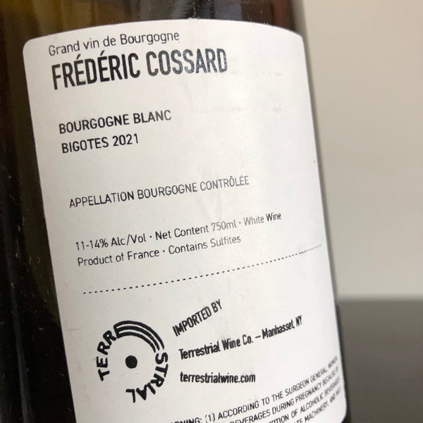 2021 Frederic Cossard Bourgogne Blanc 'Bigotes', Burgundy, France