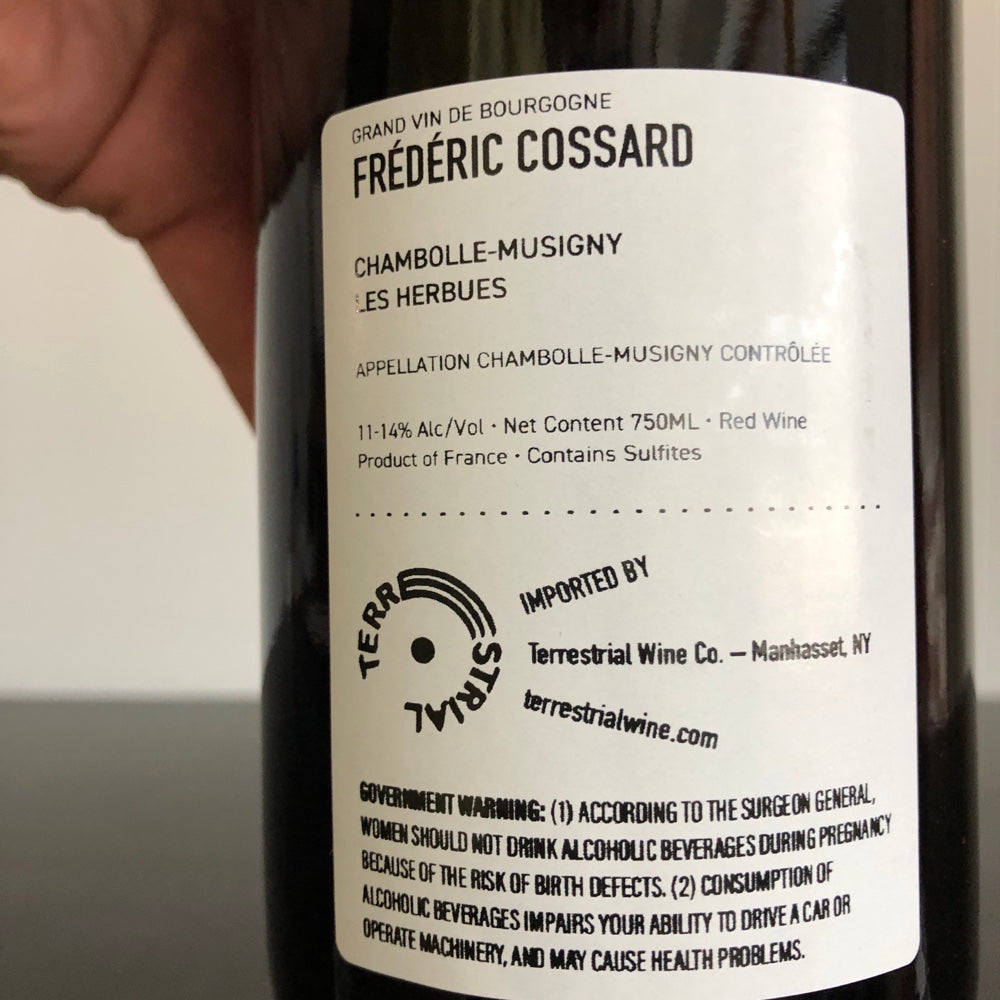 2021 Frederic Cossard Chambolle-Musigny Les Herbues Cote de Nuits, France
