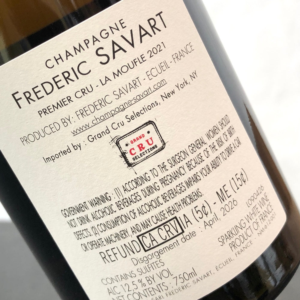 2021 Frederic Savart La Moufle Les Mesneux Premier Cru Extra Brut Vintage, Champagne, France