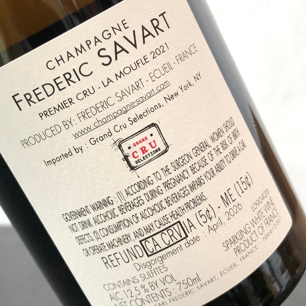 2021 Frederic Savart La Moufle Les Mesneux Premier Cru Extra Brut Vintage, Champagne, France
