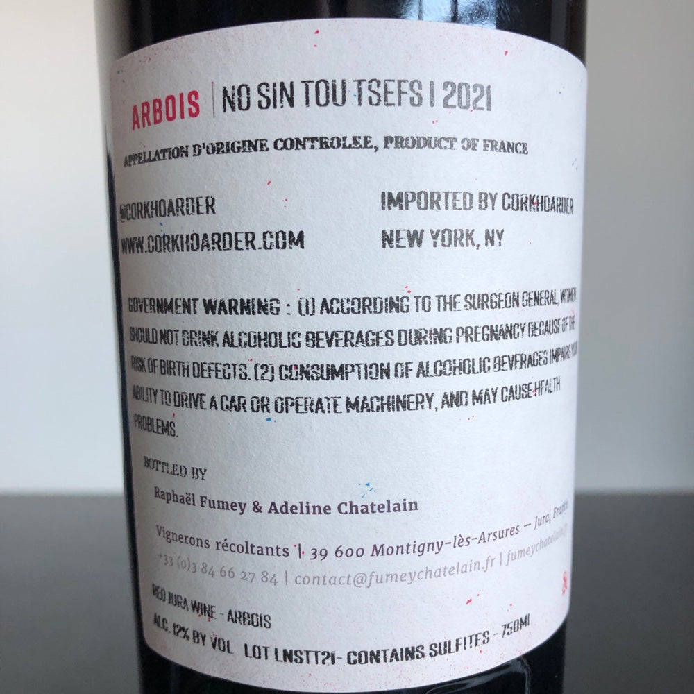 2021 Fumey-Chatelain Arbois 'No Sin Tou Tsefs', Jura, France