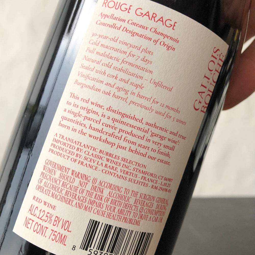 2021 Gallois Bouché "Rouge Garage" Coteaux Champenois Rouge