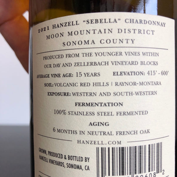 2021 Hanzell Vineyards Sebella Chardonnay Sonoma Valley, USA