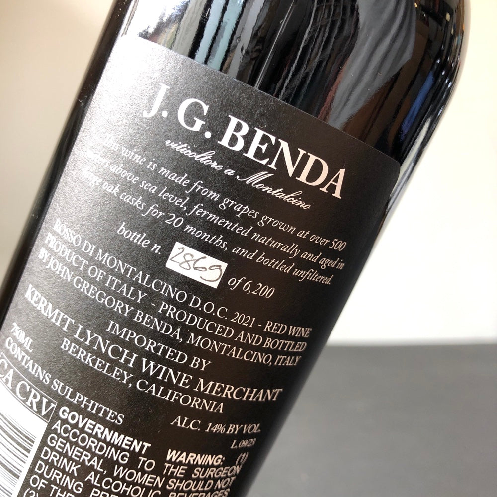 2021 J. G. Benda Rosso di Montalcino, Tuscany, Italy