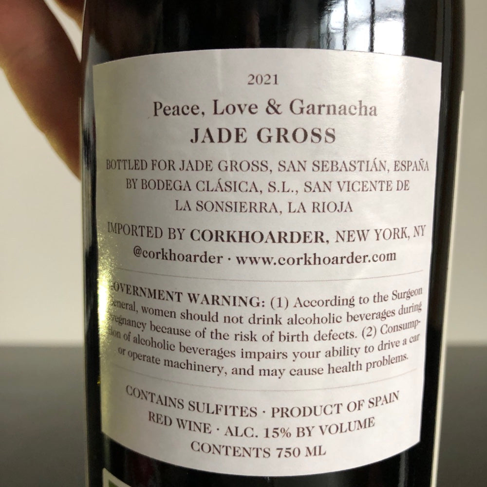2021 Jade Gross 'Peace Love & Garnacha', Rioja DOCa, Spain