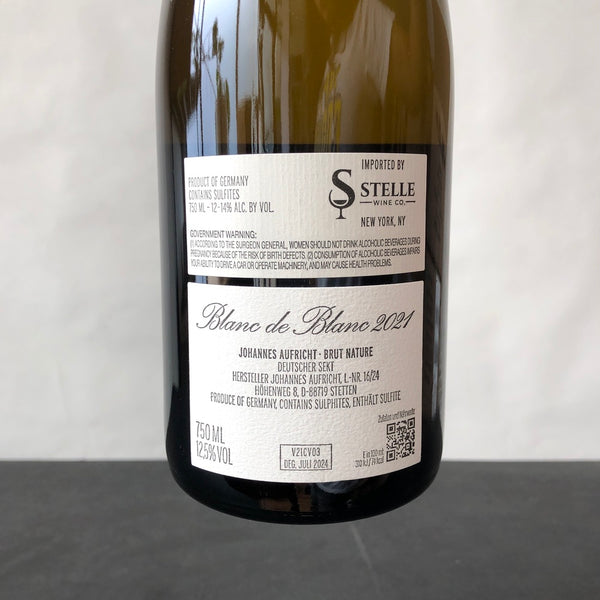 2021 Johannes Aufricht Blanc de Blanc Sparkling V3, Baden, Germany