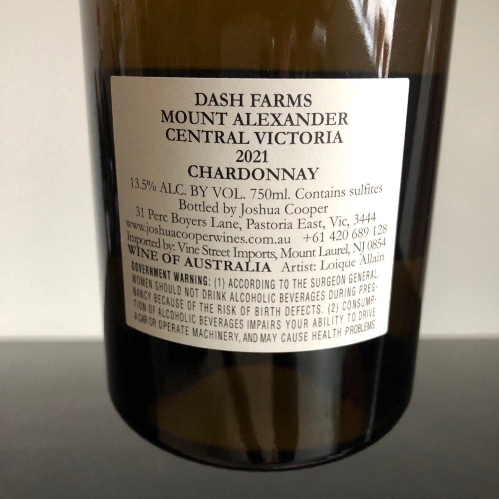 2021 Joshua Cooper Dash Farm Vineyard Chardonnay, Bendigo, Australia