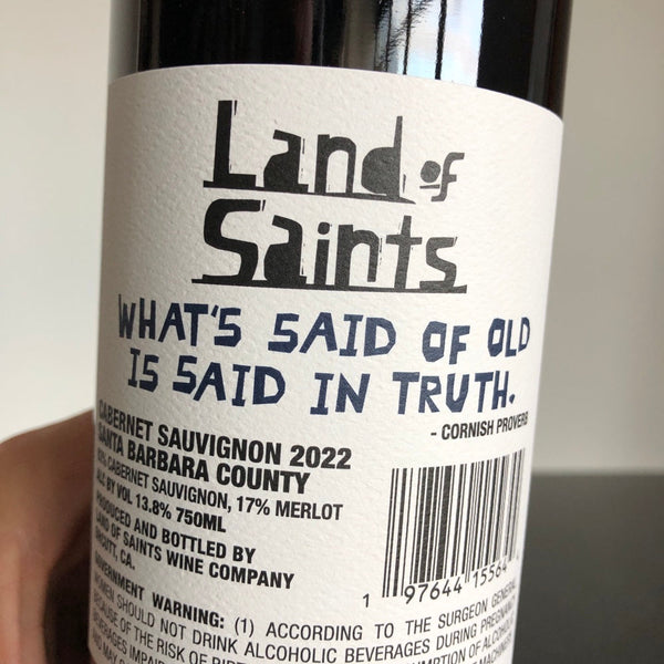 2022 Land of Saints, Cabernet Sauvignon Santa Ynez Valley