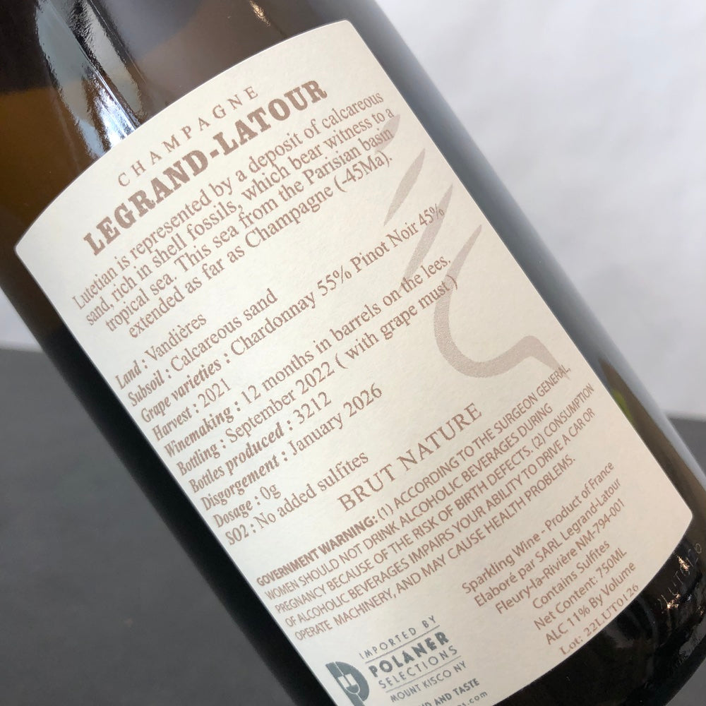 2021 Legrand Latour Lutetien Extra Brut, Champagne, France