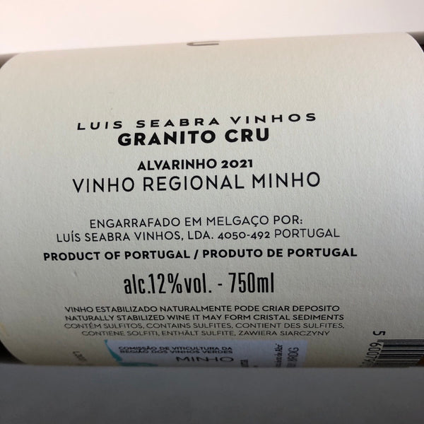 2021 Luis Seabra Granito Cru Alvarinho Vinho Verde, Portugal