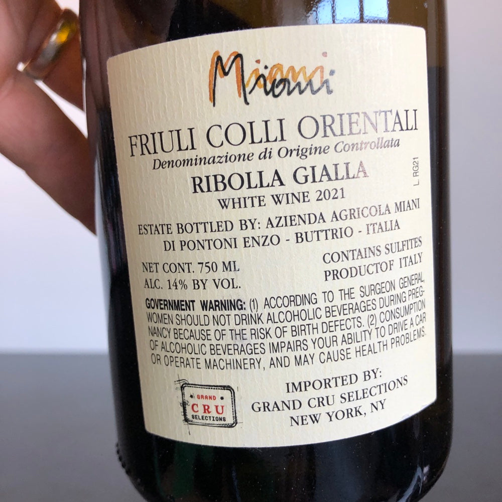 2021 Miani Pettarin Ribolla Gialla Colli Orientali del Friuli, Friuli-Venezia Giulia, Italy