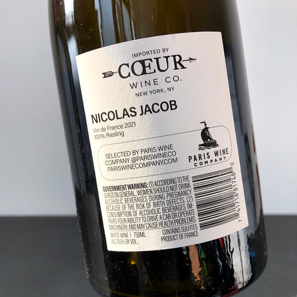 2021 Nicolas Jacob Riesling 'R' Vin de France