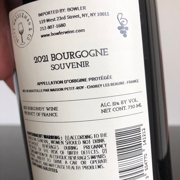 2021 Petit-Roy, Bourgogne Rouge Souvenir, Burgundy, France