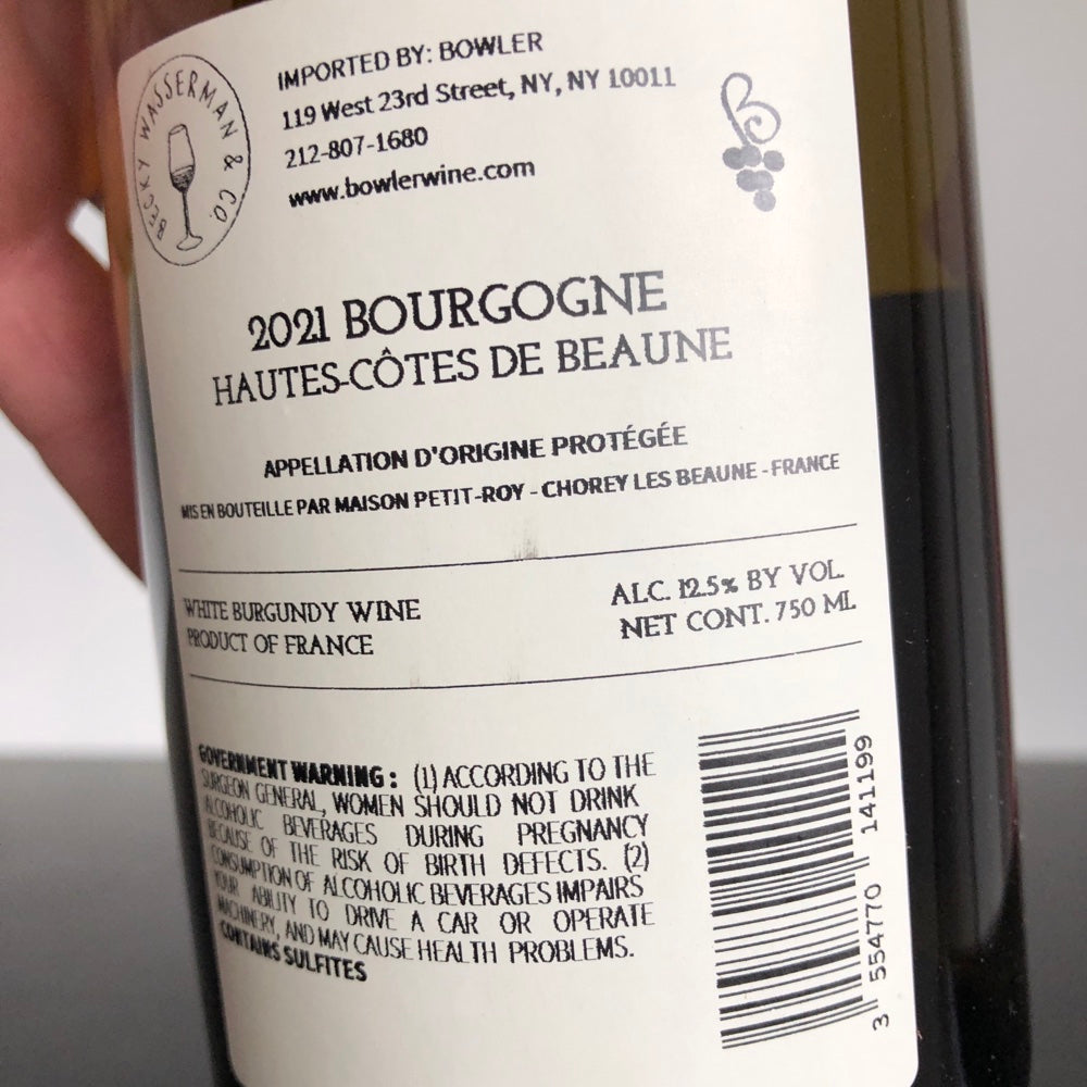 2021 Petit-Roy, Hautes Cotes De Beaune Blanc, Burgundy, France