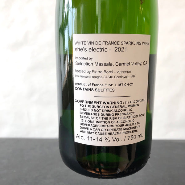 2021 Pierre Borel 'She's Electric' Pet Nat, Loire, Vin de France