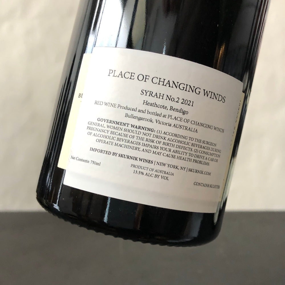 2021 Place of Changing Winds Syrah 'Grower Series #2', Victoria, Australia