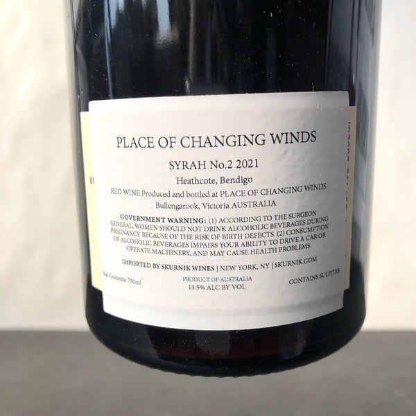 2021 Place of Changing Winds Syrah 'Grower Series #2', Victoria, Australia