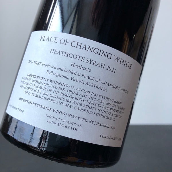 2021 Place of Changing Winds 'Grower Series - Heathcote' [EXTENDED AGING] , Australia