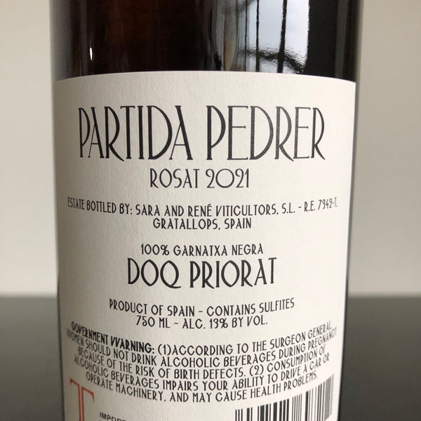 2021 Rene Barbier-Sara Perez 'Partida Pedrer' Rosado, Priorat DOCa, Spain