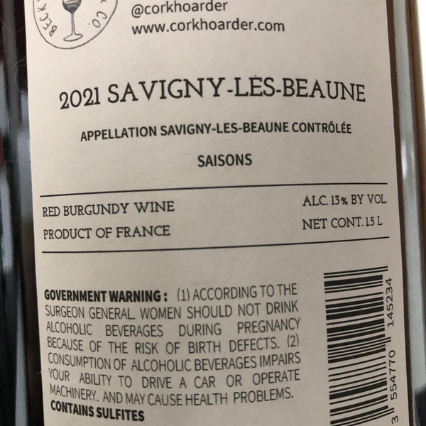 2021 Saisons Savigny-les-Beaune 1.5L Magnum, Burgundy, France