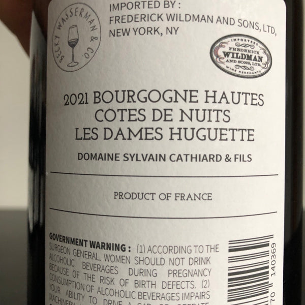 2021 Sylvain Cathiard Bourgogne Hautes Cotes de Nuits 'Les Dames Huguettes' Burgundy, France