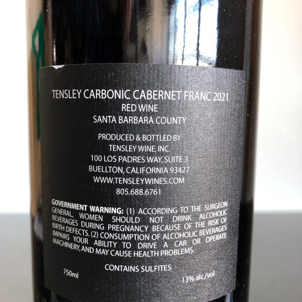 2021 Tensley Carbonic Cabernet Franc, Santa Barbara County, USA