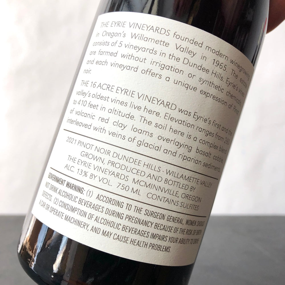 2021 The Eyrie Vineyards Pinot Noir 'The Eyrie', Dundee Hills, USA
