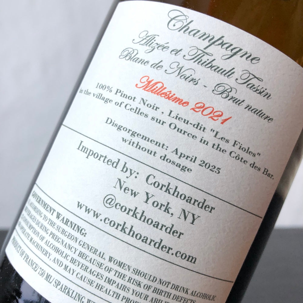 2021 Thibaut Tassin 'Les Fioles' Brut Nature, Champagne, France