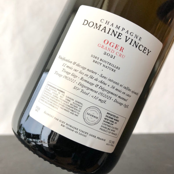 2021 Vincey Oger Grand Cru Chardonnay, Champagne, France