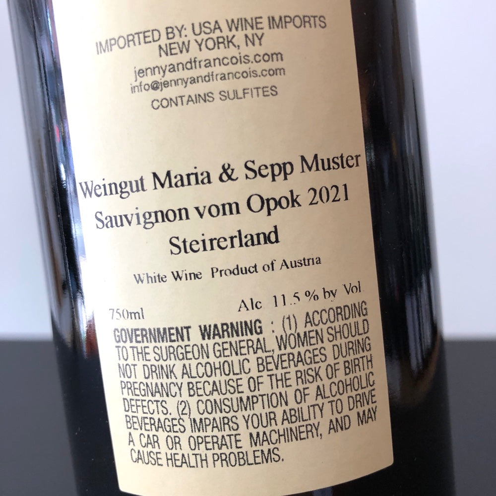 2021 Weingut Maria & Sepp Muster Sauvignon vom Opok Steiermark, Austria