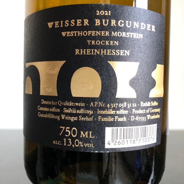 2021 Weingut Seehof Westhofener Morstein R Weissburgunder, Rheinhessen, Germany