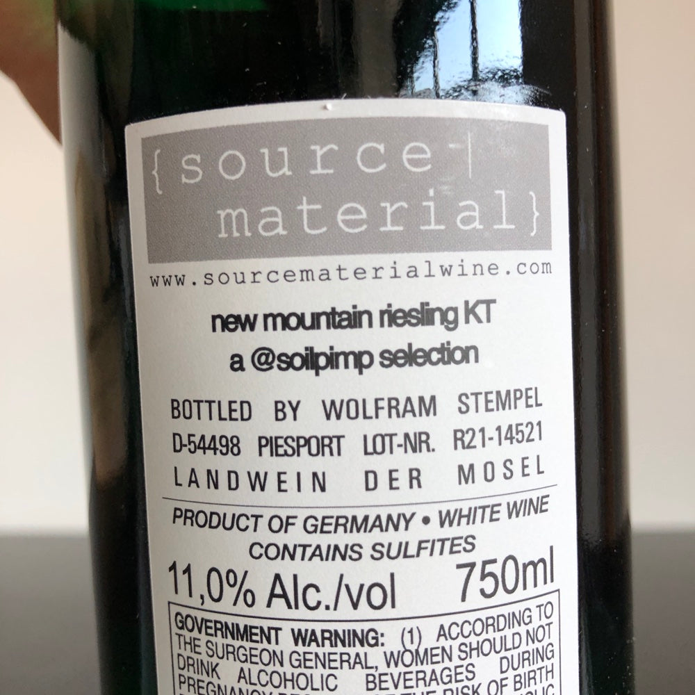 Kt Riesling 2021 Wolfram Stempel Riesling New Mountain KT, Mosel, germany – Leon ...