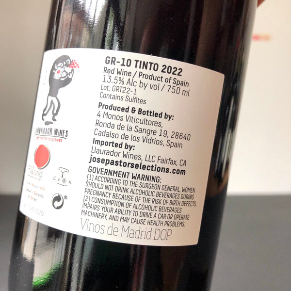 2022 4 Monos Viticultures 'GR-10' Tinto, Sierra de Gredos, Madrid, Spain