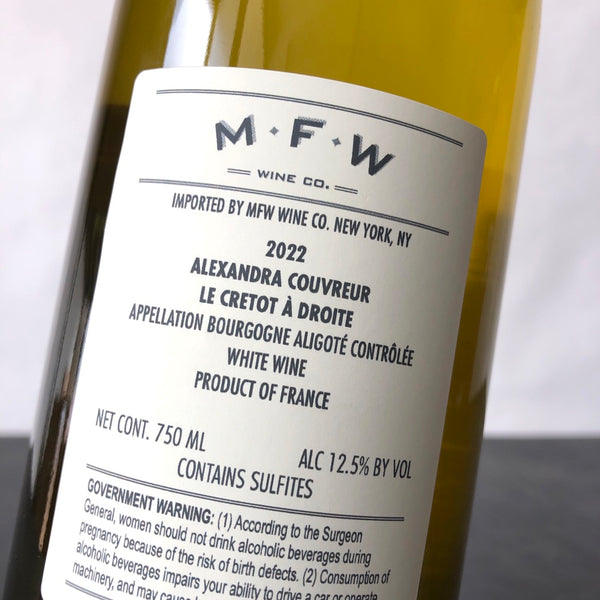 2022 Alexandra Couvreur Bourgogne Aligote, France