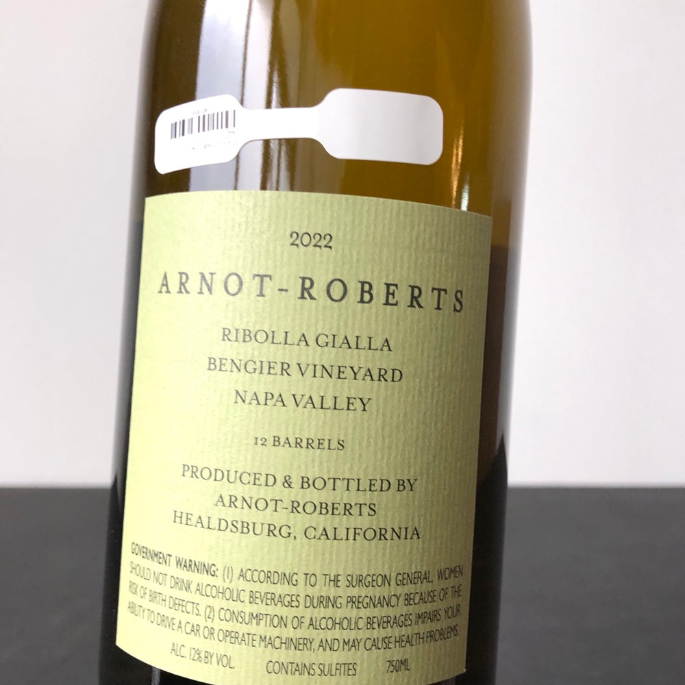 2022 Arnot-Roberts Ribolla Gialla Vare Vineyard, Napa Valley, California