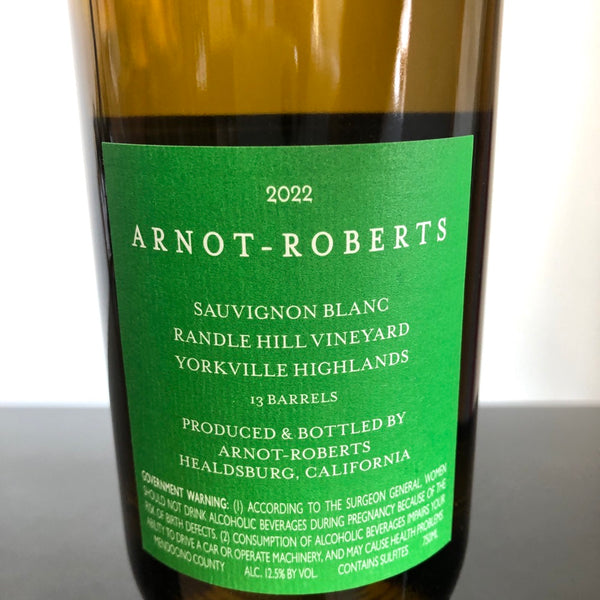2022 Arnot-Roberts Sauvignon Blanc, Randle Hill Vineyard, Yorkville Highlands
