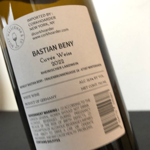 2022 Bastian Beny Freigeist Weiss, Rheinhessen, Germany