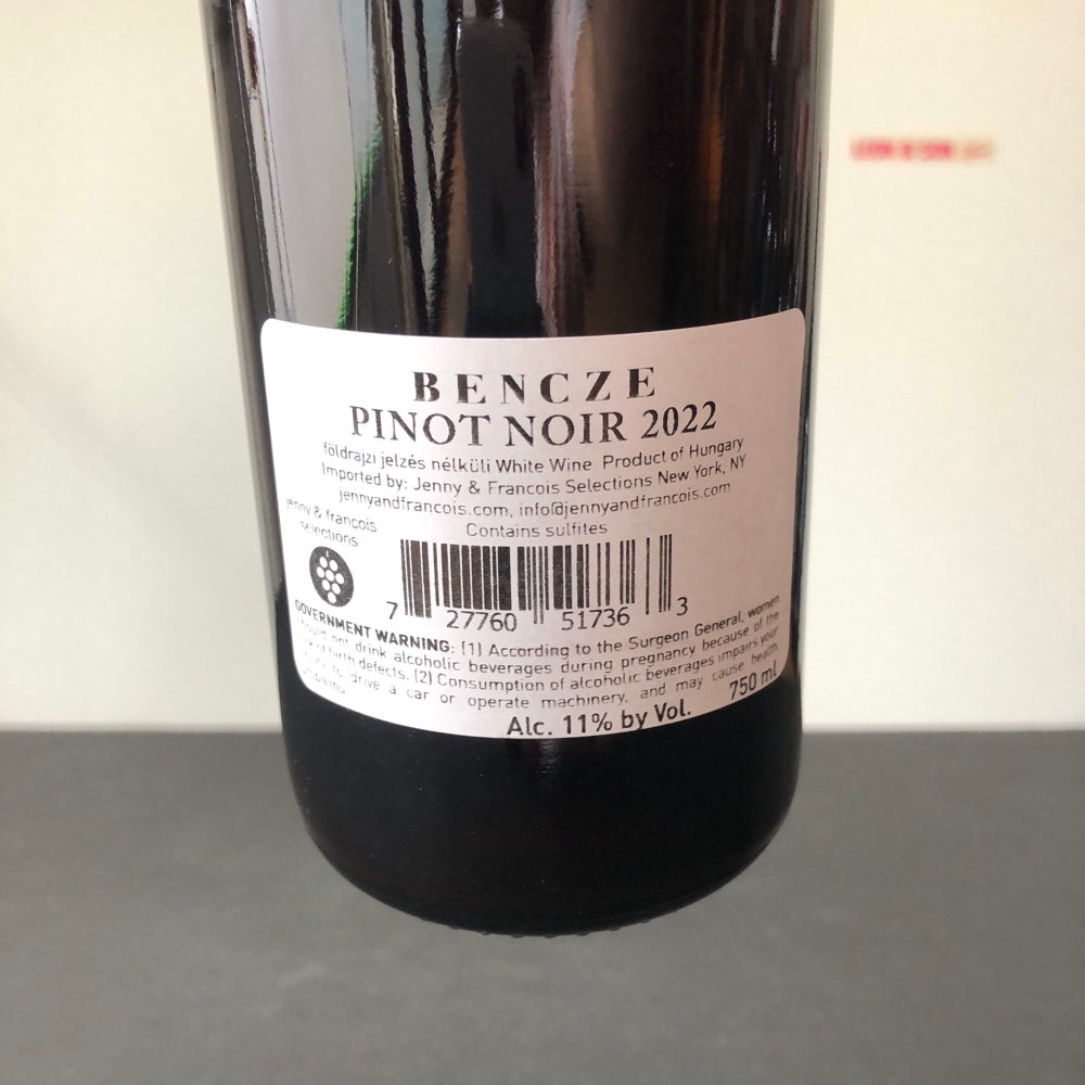 2022 Bencze Pinot Noir, Balatonmelleki, Hungary