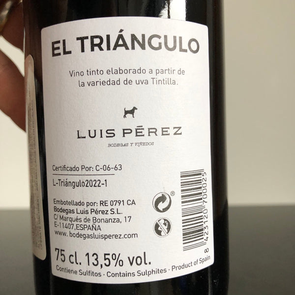 2022 Bodegas Luis Perez 'El Triangulo' Balbaina Tintilla, Vino de la Tierra de Cadiz