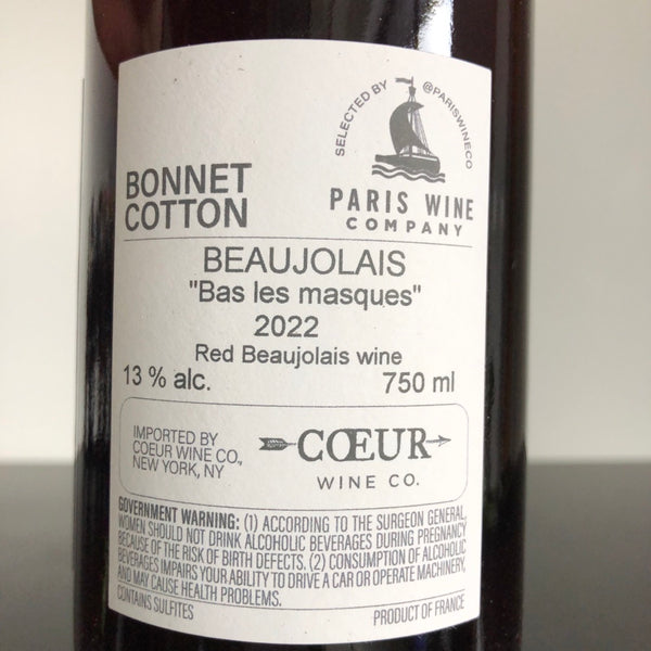 2022 Bonnet Cotton 'Bas Les Masques', Beaujolais, France