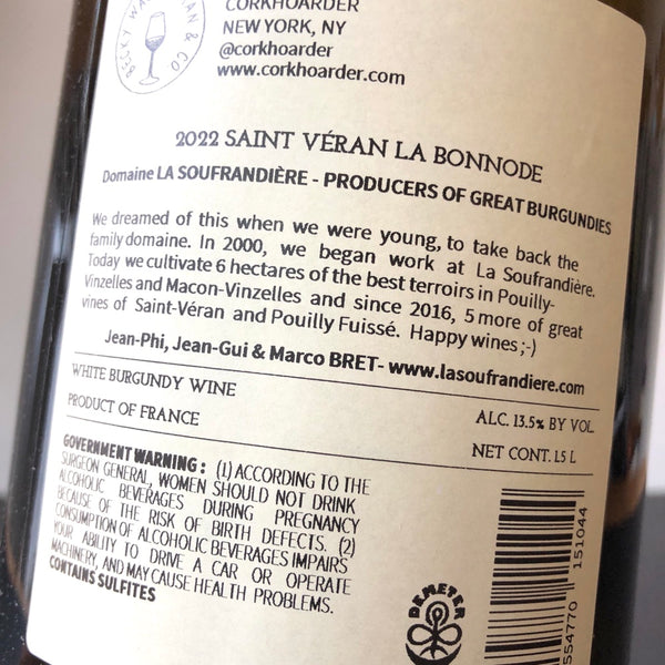 2022 Bret Brothers La Soufrandiere Saint-Veran Climat La Bonnode, Maconnais, France Magnum (1.5 L)