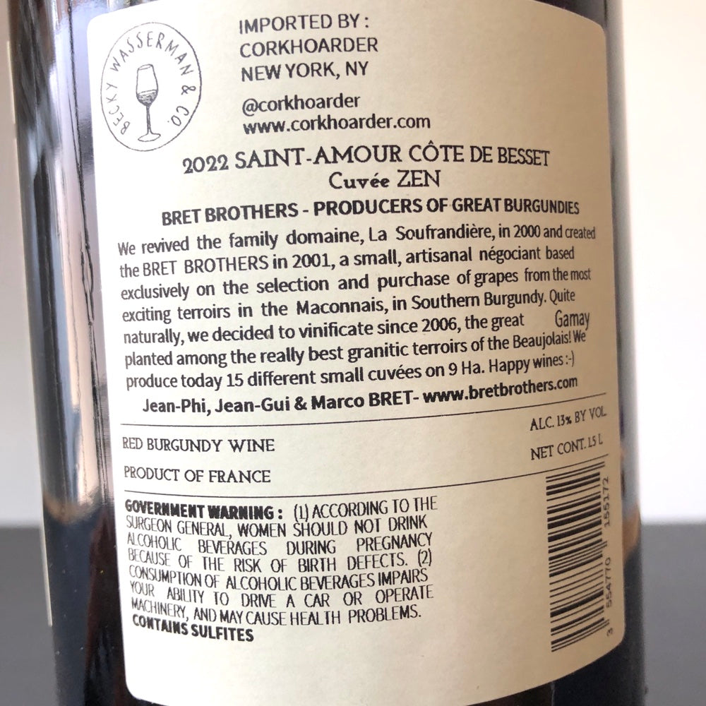 2022 Bret Brothers Saint-Amour Climate Côte de Besset 'Zen', Beaujolais, France Magnum (1.5 L)