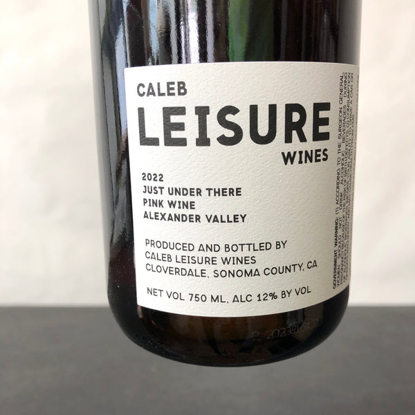 2022 Caleb Leisure Wines 'Just Under There' Rose Alexander Valley, USA