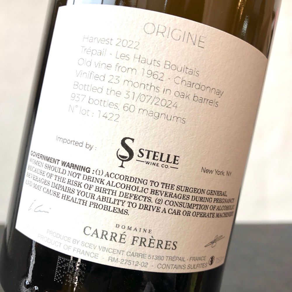 2022 Carre Freres Coteaux Champenois Origine, Champagne, France