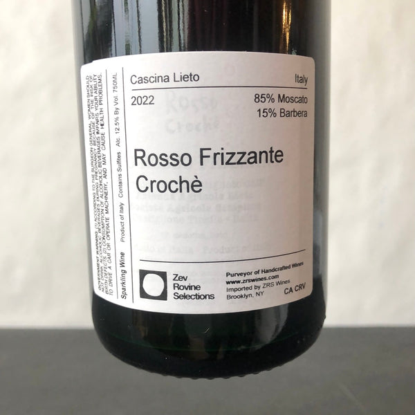 2022 Cascina Lieto 'Crochet' Rosso Frizzante, Piedmont, Italy