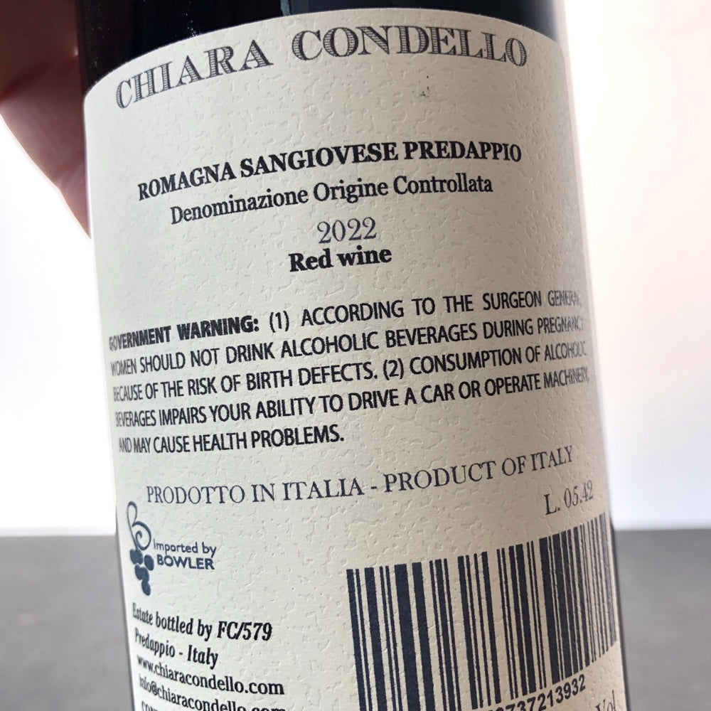 2022 Chiara Condello Romagna Sangiovese Predappio