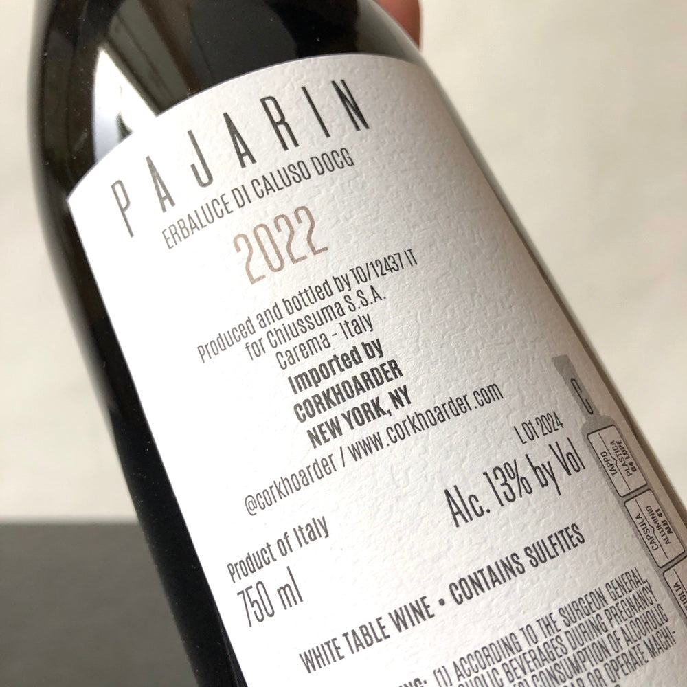 2022 Chiussuma 'Pajarin' Bianco, Piedmont, Italy