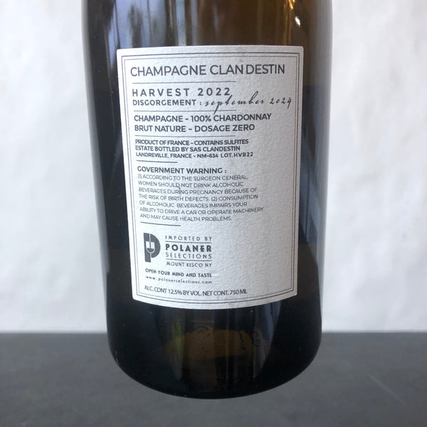 2022 Clandestin Les Passagers Haut de Val Barmont Brut Nature, Champagne, France