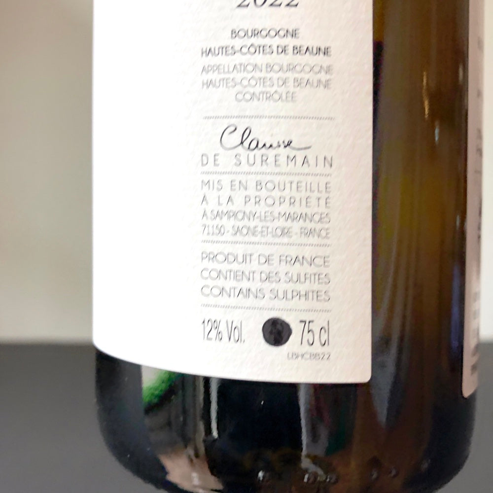 2022 Clarisse de Suremain Bourgogne Hautes Cotes de Beaune Blanc, Burgundy, France