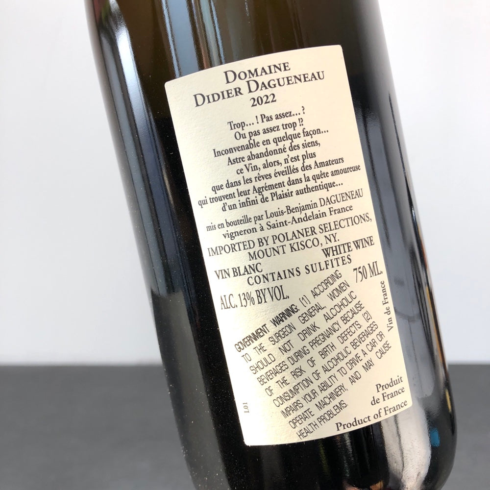 2022 Didier Dagueneau Buisson Renardes Blanc VdF, Loire Valley, France